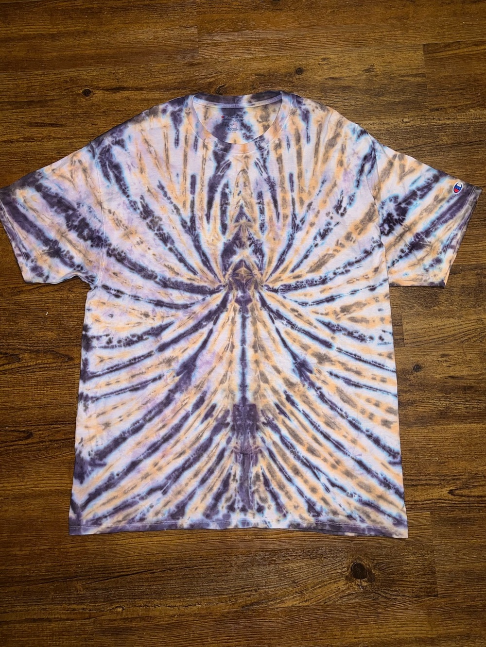 Champion White Spider Tie Dye Purple Orange 
Crewneck Retro Shirt Size XXL